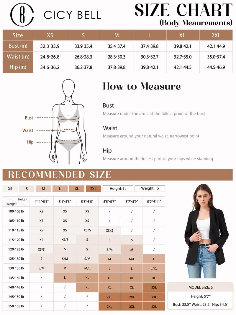 Cicy Bell Womens Casual Blazers Open Front Long Sleeve Work Office Suit Jackets Blazer Red - Image 5